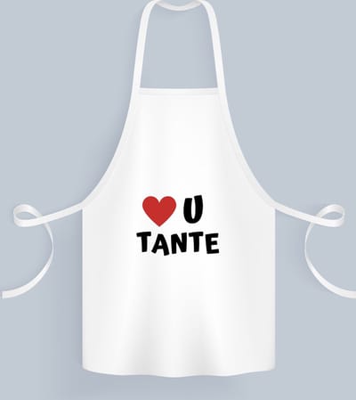 Akyol - love u tante Keukenschort - Tante - de liefste tante - verjaardag - cadeautje voor tante - tante artikelen - kado - geschenk - 82 bij 71 cm