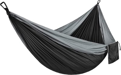 Hangmat met Tas - Kampeerhangmat Relax - Ontspannen in de Tuin - Lichtgewicht Nylon - 270 x 140 cm - Naturel
