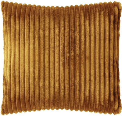 Dutch Decor MART - kussenhoes 45x45 cm - zacht ribfluweel - gerecycled - Chai Tea - geel - met rits - zonder binnenkussen