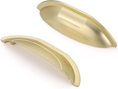 Retro Gouden Schelp Handgrepen voor Meubels - Set van 6 Stuks - Keuken Kast Deur Handvatten 64mm
