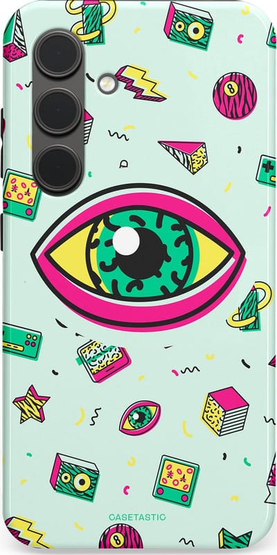 Casetastic Hoesje Geschikt voor Samsung S24 - Stijlvolle Beschermende Duo-layer Case - Retro 80s vibes