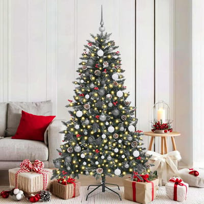 vidaXL Kunstkerstboom Groen 180 cm PVC en Plastic en Staal