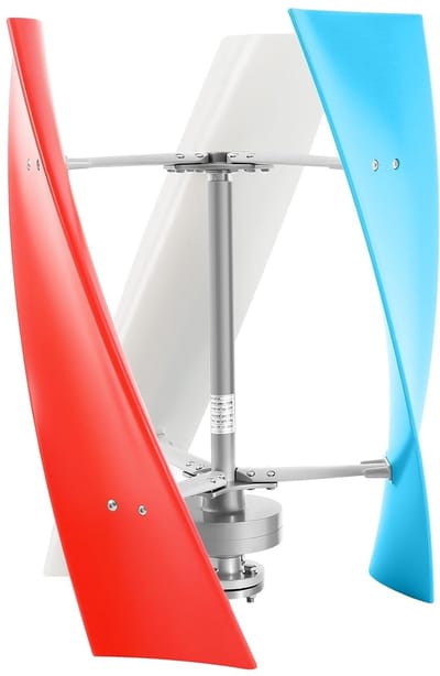 Windturbine Generator - Energie Opwekker - Off-Grid Energie - 3 Bladen Ontwerp - 400W 24V - Blauw Wit Rood