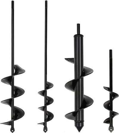 Tuingraafmachines Set van 4 - Plantenboor/Spiraalboor - Robuuste Schacht - 30 cm Lange Plantvijzel - 8 cm/4 cm Diameter - Graven tot 30 cm Diepte - Tuinboor