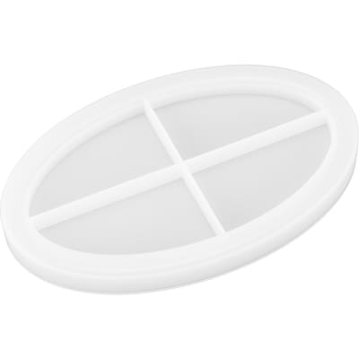 Moule en Résine Époxy pour Coulée Plateau à Fruits Moule en Silicone Plateau Décoratif Assiette Accessoire de Moule DIY Ovale Moule Lisse pour Plateau white