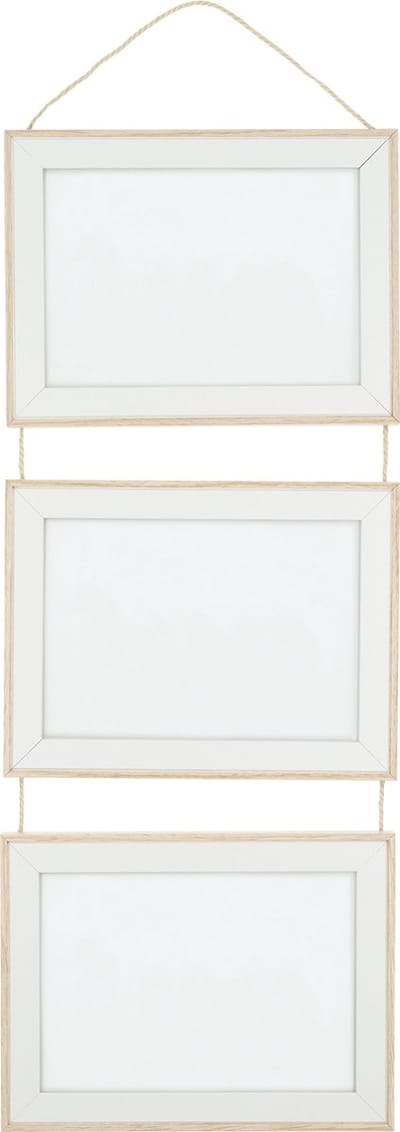 QUVIO Fotolijst voor 3 foto's - Fotolijst - Fotolijsten -Fotohouder - Fotolijst met wandmontage - Hangend - Wandfoto's - Rechthoek - 1 x 18 x 52,5 cm