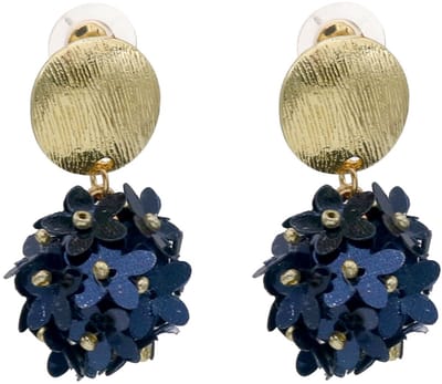 Oorbellen bloemen – blauw – 3,5x2,5 cm