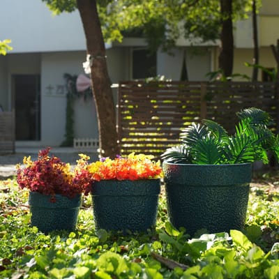MODFU - Keramische Bloempot - Met Afvoergat - Glanzend Antiekblauw - Voor Binnen En Buiten