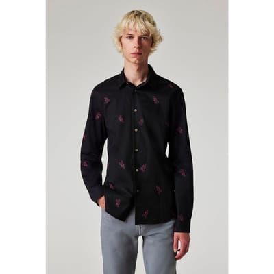 Paul Smith Mens Ls Slim Fit Shirt Black Größe: M | Casual hemden Outlet | Herren | Schwarz