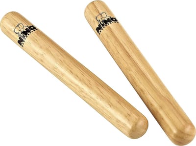 Houten Claves Paar - Klankhout Instrument - Muziek Educatie - Natuurlijk Siam Eiken - Kleine Afmeting - Natuurlijk