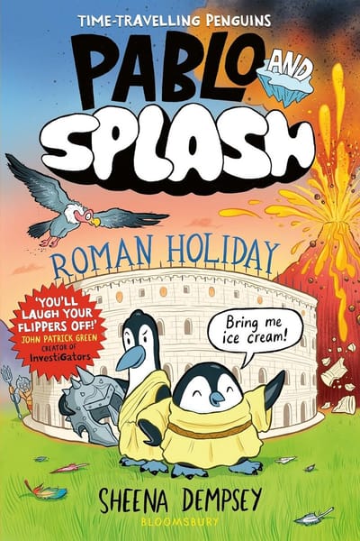 Grappig kinderboek: Tijdreizende Pinguïns in het Oude Rome - Stripboek Avontuur