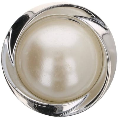 Knoop Kunststof - Parel - 25 mm - 10 stuks - Button - Achtersteekknoop - Zilver