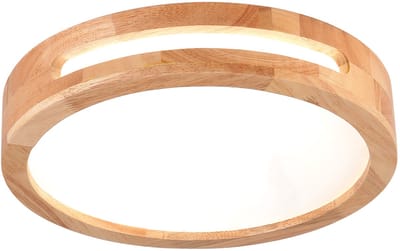 Plafondlamp Led 24W Moderne Rond Plafonnière Houten 30cm voor Woonkamer Keuken Slaapkamer Wit Licht