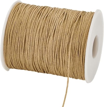 175 Yards 1mm Gewaxed Katoen Koord in Goudbruin voor Armbanden, Kettingen en Macramé Handwerk