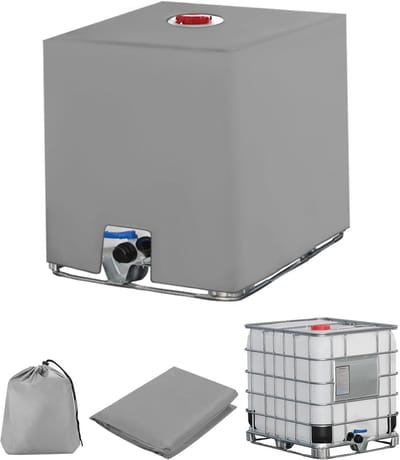 Famanu - IBC tankdeksel 1000L uv-beschermfolie regenwatertank grijs