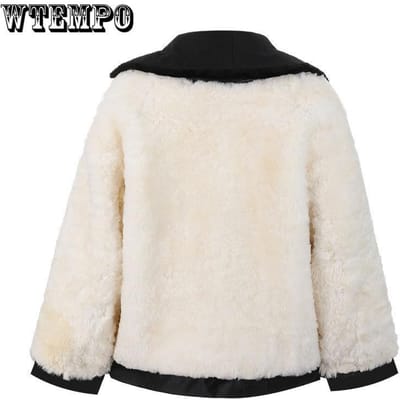 Veste en fourrure de mouton mérinos d'âge moyen et pour personnes âgées, veste en laine et coton, vêtements en coton épaissis pour hommes, manteau en coton XXXXL white