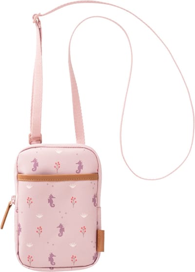Fresk Reistasje voor Kinderen – Crossbody – Verstelbaar 36-70 cm – Schoudertas met Extra Voorvak – 13 x 2 x 18.5 cm - Roze - Seahorse