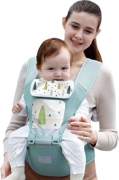 Ergonomische Ademende Draagzak met Heupzitje voor Baby 0-36 Maanden | Multifunctionele Kinderdrager