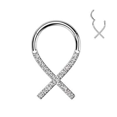 Piercing titanium ribbon lint 1.2x8 - zilver - LMPiercings