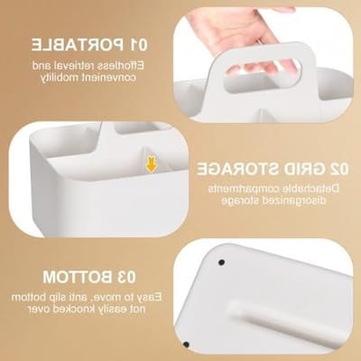 Stackbare Multifunctionele Opbergmand voor Make-up, Badkamer en Kantoor - Plastic Organizer met Handvat