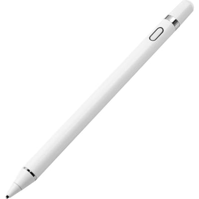 Stylet Universel Pointe Élastique en Cuivre Pur Extinction Automatique Compatible avec iOS/Android/Windows blanc