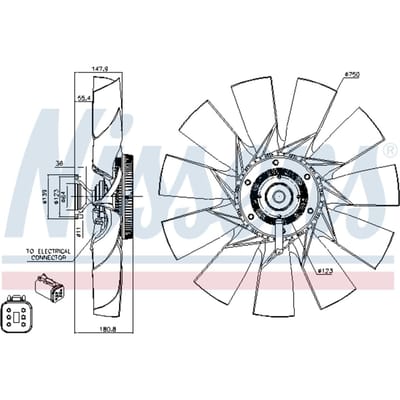 Koppeling, radiatorventilator NISSENS 86131