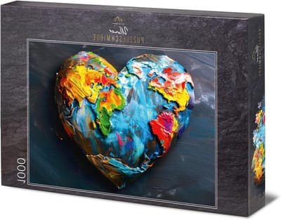 Hartvorm Puzzel - Legpuzzel 1000 stukjes - Ontspannen Hobby - Premium Karton 2.2mm - 68 x 48 cm - Multicolor