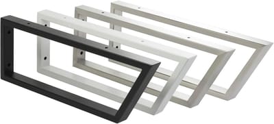 Wastafelconsoles Set - Ondersteuning Wastafel - Badkamer Inrichting - Geïntegreerd Handdoekrek - Trapeziumvormig - Zwart Mat