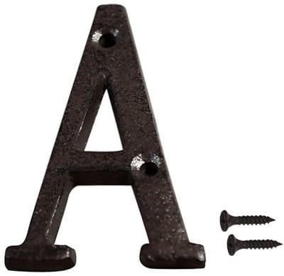 Solidchoice - Dailygoody - Gietijzeren huisnummer - Zwart huisadres - Duurzaam en stevig - 7,5 cm - Ideaal voor brievenbus - Perfecte afwerking