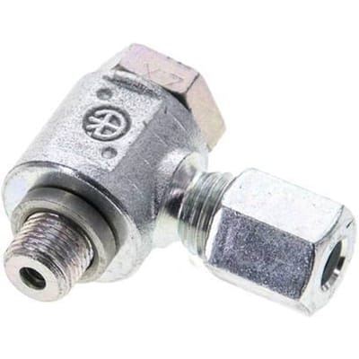 6L & M10x1 Verzinkt Stalen Swivel Joint Snijringkoppeling Buitendraad 315bar Draaibaar ISO 8434-1