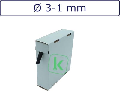 PRO-TIE® - Krimpkous 3-1 mm Zwart UV Dunwandig krimpverhouding 3:1 (Box 15 meter) - PRO-TIE