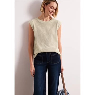 Top met overhangende schouders in een gebreide look