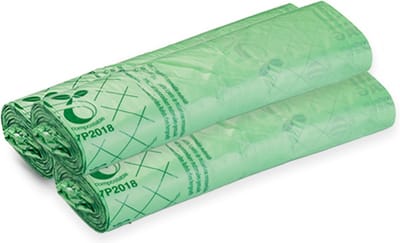 Composteerbare containerzakken – 120/150L - 3 rollen - 8 zakken per rol – Biologisch afbreekbaar – Europees gecertificeerd – Biobased materiaal