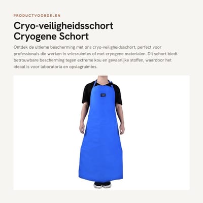 Dailygoods- Cryoveiligheidsschort Met Ultralage Temperatuur - Cryogene Veiligheidsuitrusting - Vriesruimte - Koude Opslag - 90CM - Drie Lagen Isolatie - Isolatieschort
