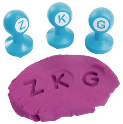 Colorations klei stempels hoofdletters alfabet set 26-delig blauw.