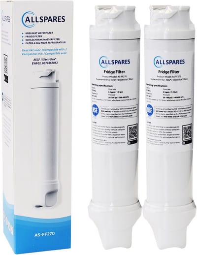 AllSpares Waterfilter (2x) voor Koelkast geschikt voor AEG-Electrolux EWF02 / 8079467042