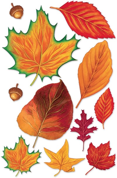 360 DEGREES - Assortiment van 11 herfstbladeren van karton