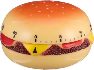 Grappige hamburger en eier timer voor de keuken, 60 minuten kookwekker met alarm voor kinderen