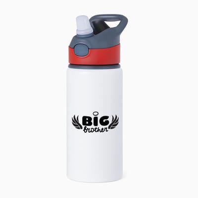 Hacebo® - Big brother waterfles met rietje rood - Broer - oudere broer - cadeau - verjaardag - oudere broer - familie - water fles - 650ML