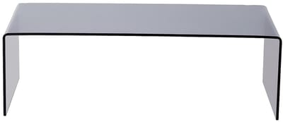 Vente-unique Salontafel van gebogen gehard gerookt glas - Zwart - ALONZO