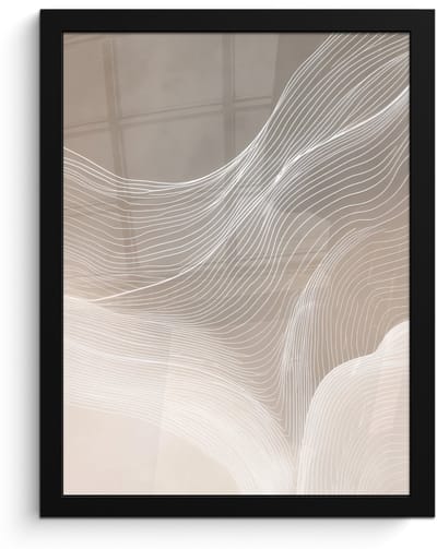 Poster in lijst - Fotolijst 30x40 cm - Posters - Golvende lijnen - Luchtstromen - Harmonieus - Posterlijst zwart - Decoratie - Wanddecoratie woonkamer - Muurdecoratie slaapkamer