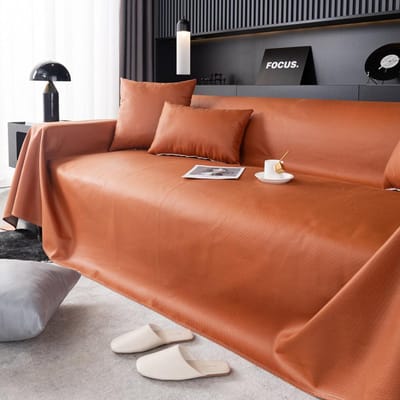Housse de canapé imperméable en tissu technique simple pour toutes les saisons, résistante à l'urine des animaux, aux rayures des chats, antiadhésive et antidérapante 90*180cm