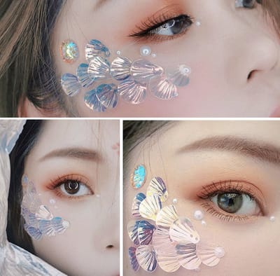 Hiden | Zeemeermin Vlokken - Schubben - Make up - Face Glitter - Face Jewels - Cosplay Kleding - Festival Glitter - Festival outfit