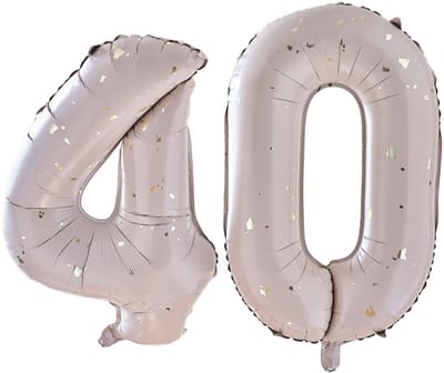 Ginger Ray - Folieballon cijfer 40 - nude en gold - 66 cm