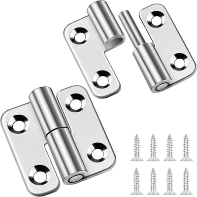 Verstelbare scharnieren 1.5 inch, RVS 304 scharnieren voor deuren, afneembare en opvouwbare scharnieren voor linksdraaiende deuren