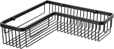 Rechthoekige hoekopbergmand aluminium zwart