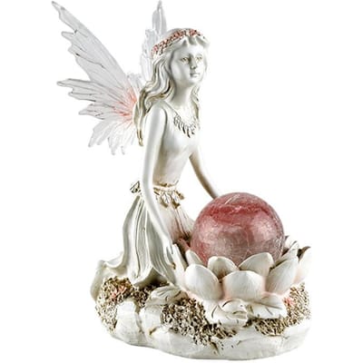 Hars Glazen Bol Zonnebloem Fee Handwerk Europese en Amerikaanse Tuin Huis Tafelblad Vlinder Elf Leuke Ornamenten white