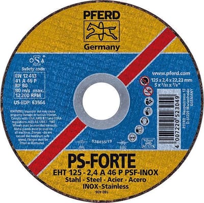 Pferd Psf Steelox 61726121 Doorslijpschijf Recht 180 Mm 22.23 Mm 25 Stuks