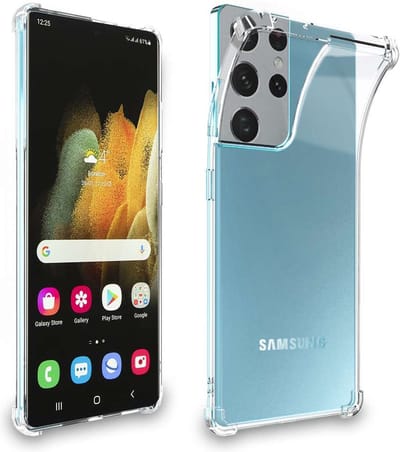 ebestStar - Hoes geschikt voor Samsung Galaxy S21 Ultra 5G, Silicone Slim Cover Case, Versterkte Hoeken en Randen hoesje, Transparant