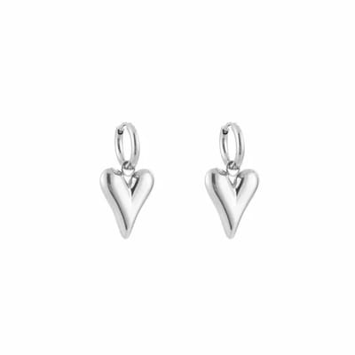 Bijoutheek Oorhangers Hart Zilver